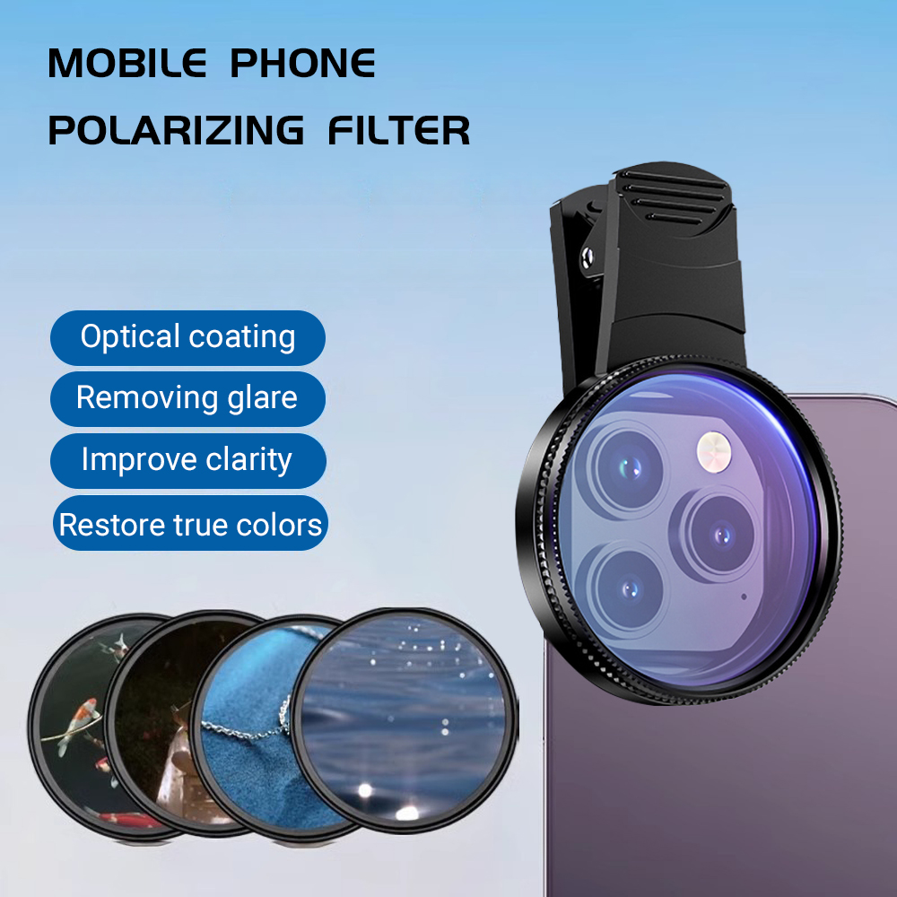 Phone Accessories Useful - 52 ミリメートル携帯電話レンズユニバーサル偏光カメラクリップカメラアクセサリー付き円形 iPhone サムスン Xiaomi すべてのスマートフォン用