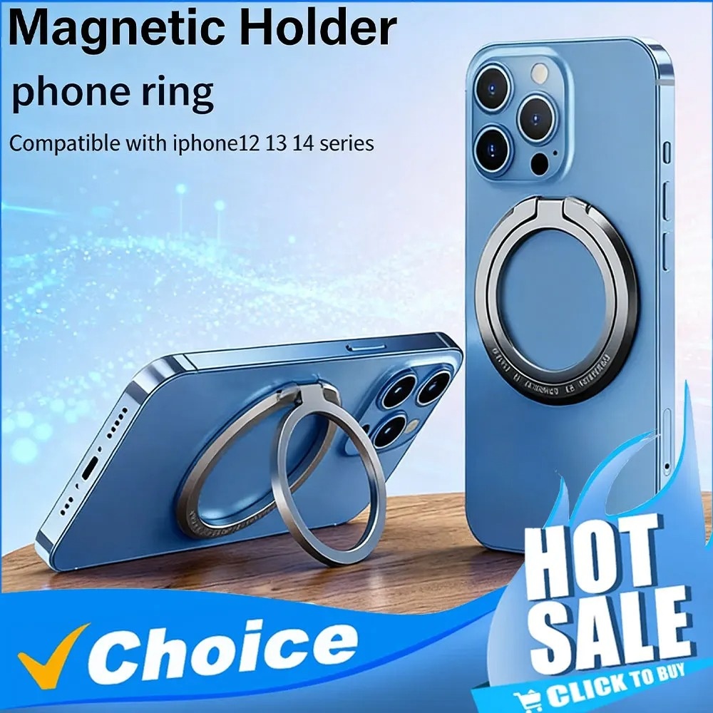 Phone Accessories Useful - 磁気式スマホリングホルダー 調整可能スタンド アクセサリー マグネットリングサポートブラケット iPhone Samsung