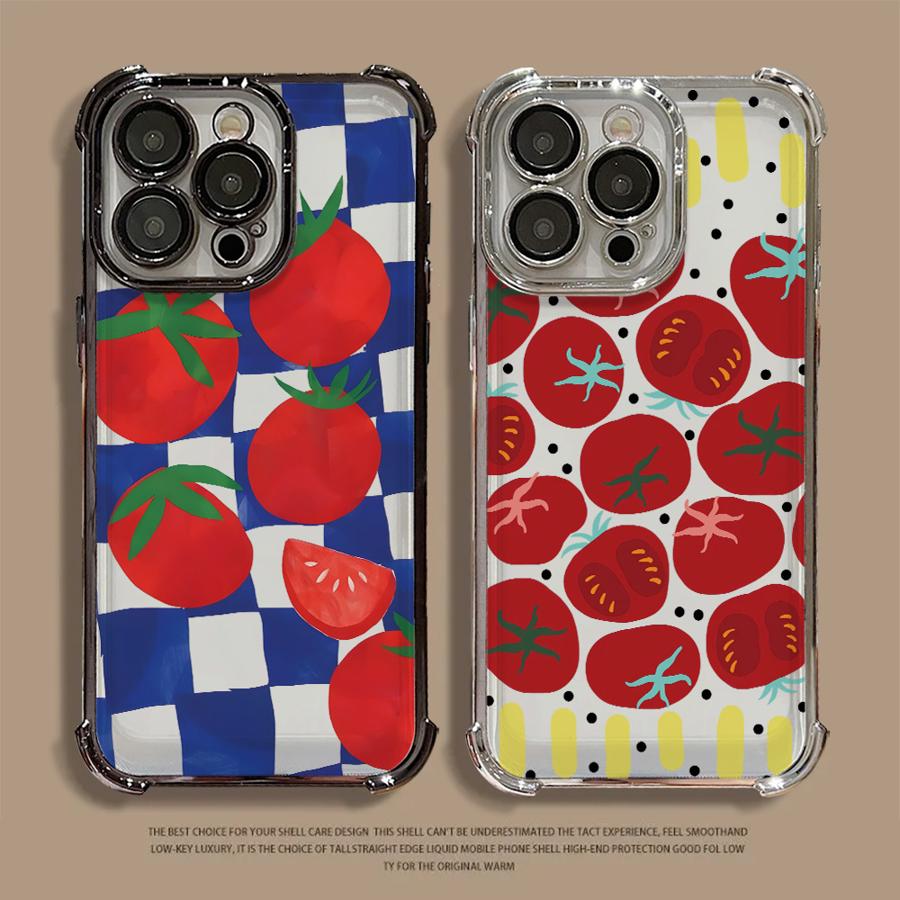 Apple Iphone 15 - Apple iPhone 15Pro Max、16、16Plus、XS MAX、12、15、14 Pro、XR、13、11、11Pro用クリアカバー漫画トマトケース