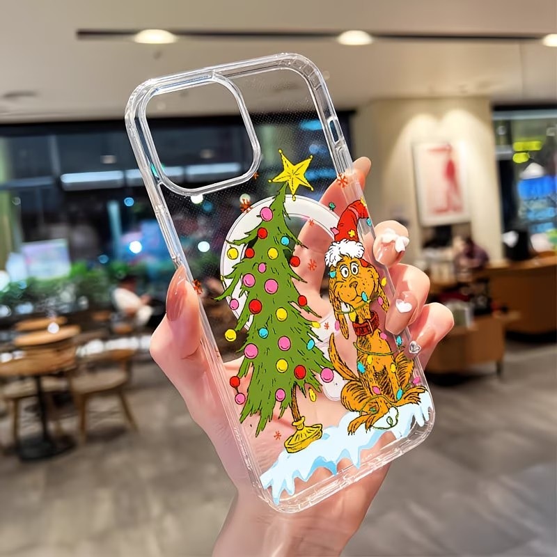 Apple Iphone 15 - 子犬をテーマにしたクリスマスパーティー クリアスマホケース iPhone 17 16 15