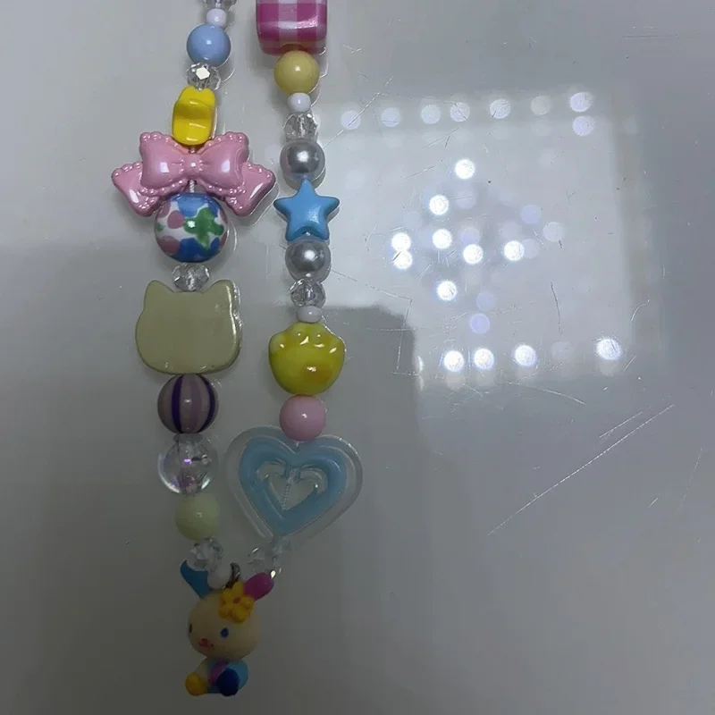 漫画ウサハナカラフルなビーズ電話チャーム学生バックパックジッ - Phone Accessories Charms のレビューと価格
