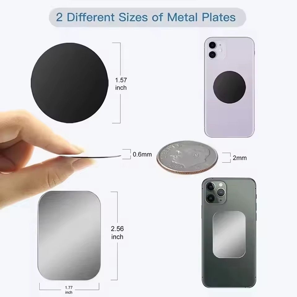 磁石式の車載用スマホホルダー用金属プレート、薄い鉄板製のステ - Phone Accessories Useful のレビューと価格