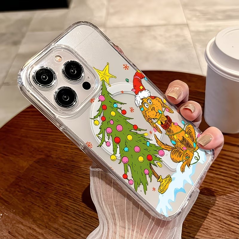 子犬をテーマにしたクリスマスパーティー クリアスマホケース  - Apple Iphone 15 のレビューと価格