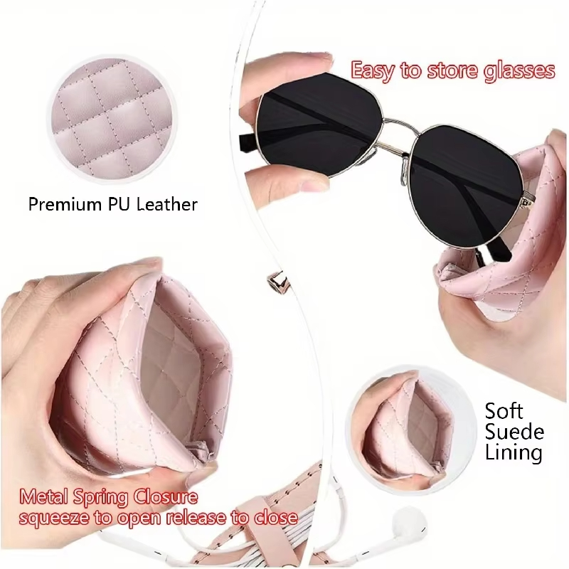 1/2/4 個ポータブルスクイズ眼鏡ケース Pu レザーソフ - Phone Accessories Useful のレビューと価格